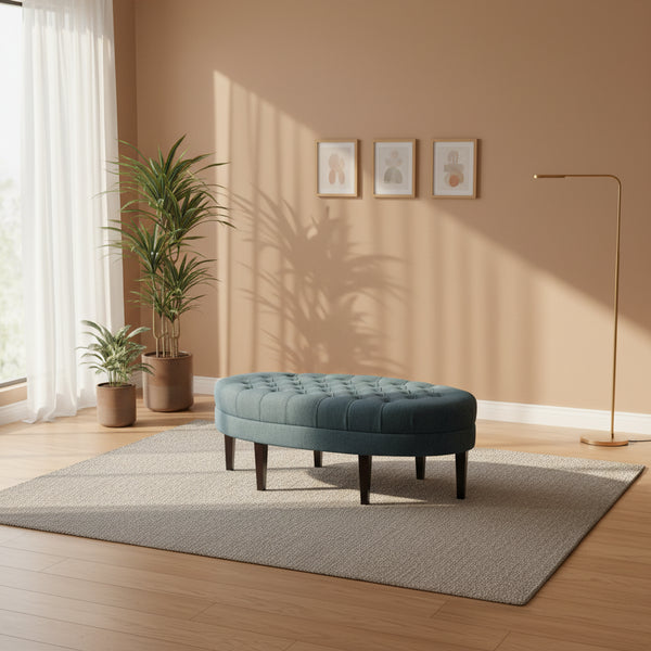 Pouffe capitonné Madison Park Chase Blue Surfboard