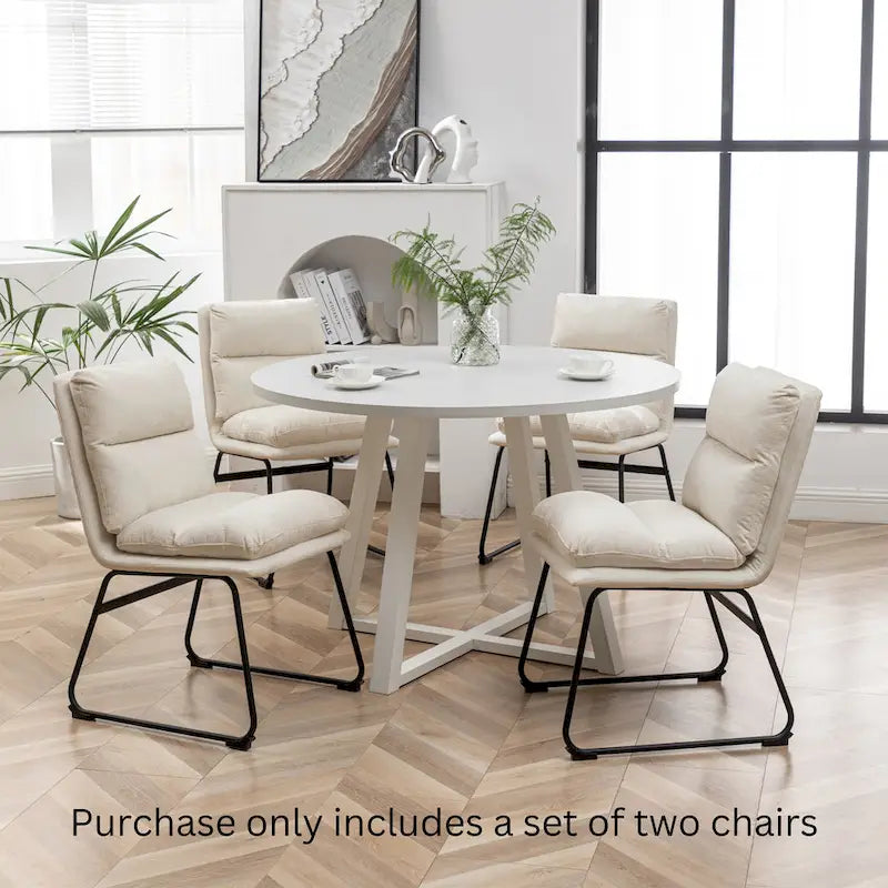 Chaises de salle à manger rembourrées, lot de 2