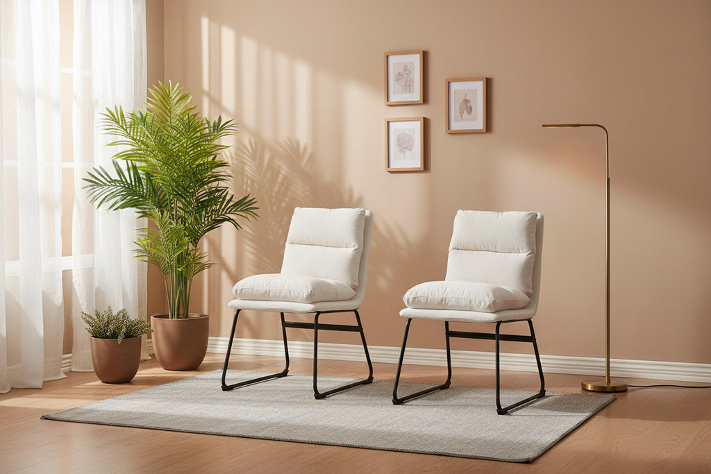 Chaises de salle à manger rembourrées, lot de 2