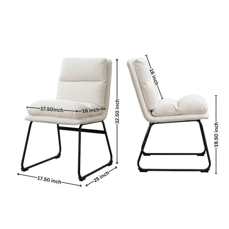 Chaises de salle à manger rembourrées, lot de 2
