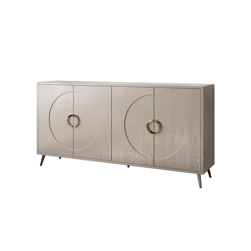 Buffet de salle à manger moderne en bois laqué 4 portes, armoire de rangement