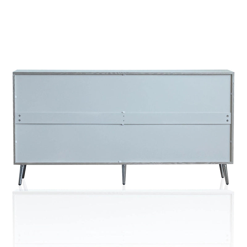Buffet de salle à manger moderne en bois laqué 4 portes, armoire de rangement