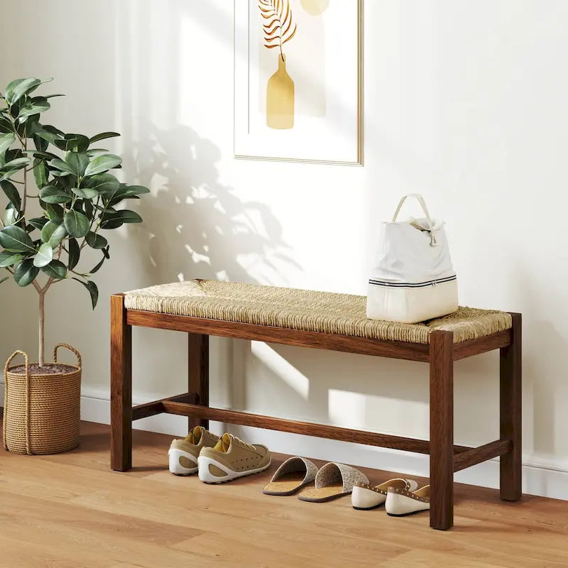Banc Long Bois 100 cm Intérieur Salle à Manger Entrée Bout de Lit - Voir Détails