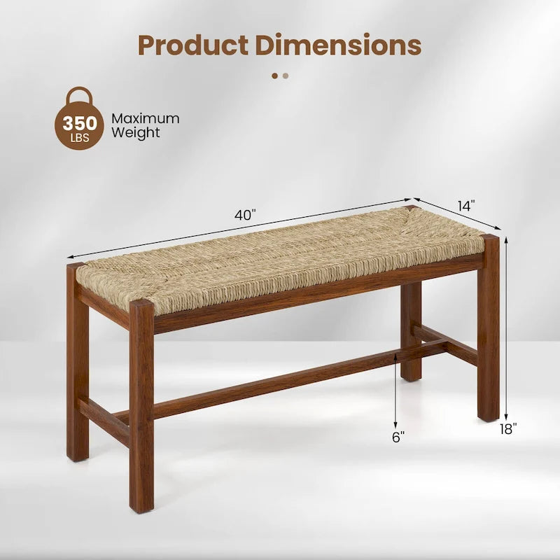Banc Long Bois 100 cm Intérieur Salle à Manger Entrée Bout de Lit - Voir Détails