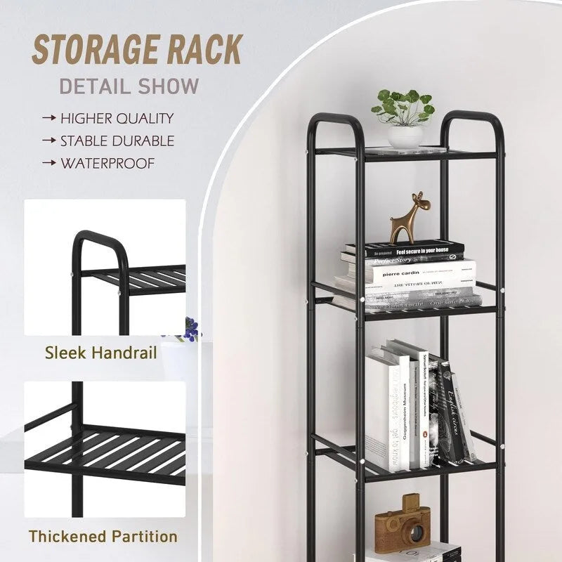 Étagère de salle de bain étroite à 5 niveaux - 13P x 11L x 54,7H