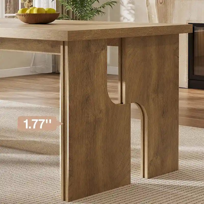 Table de salle à manger rectangulaire 63 po avec pieds à l'esthétique moderne