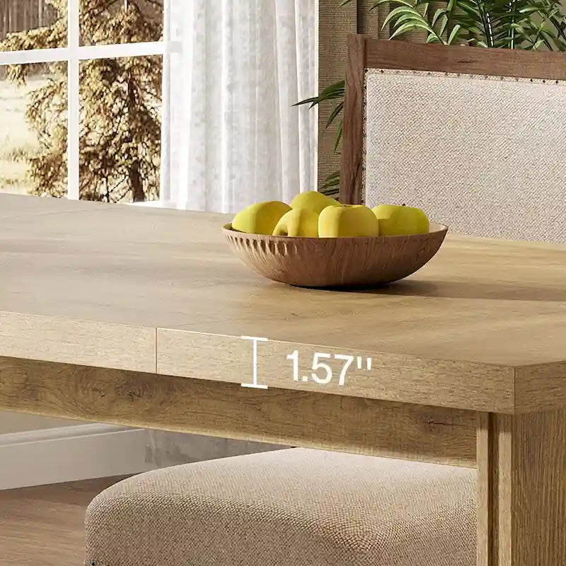 Table de salle à manger rectangulaire 63 po avec pieds à l'esthétique moderne