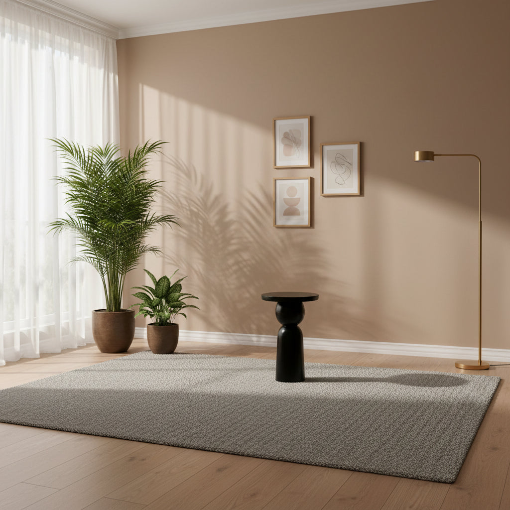 Table d'appoint ronde de 12 pouces avec pied tourné, bois de manguier au fini noir mat