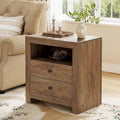 Farmhouse Nightstand with 2 Storage Drawers