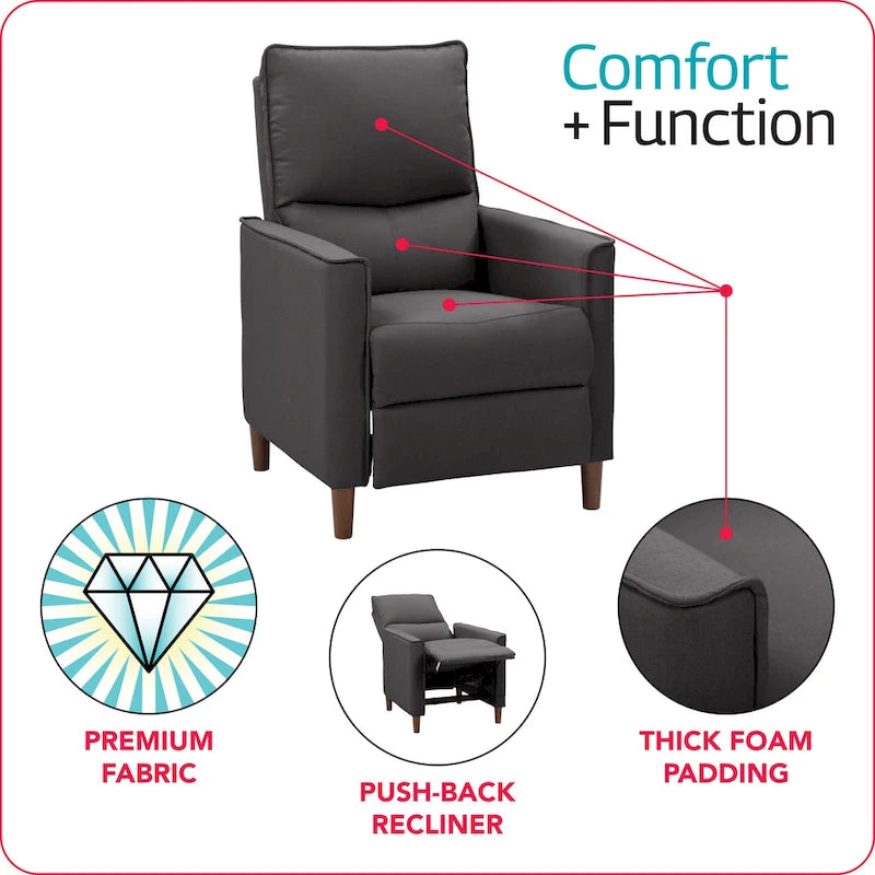 Fauteuil inclinable manuel haut dossier avec repose-pieds