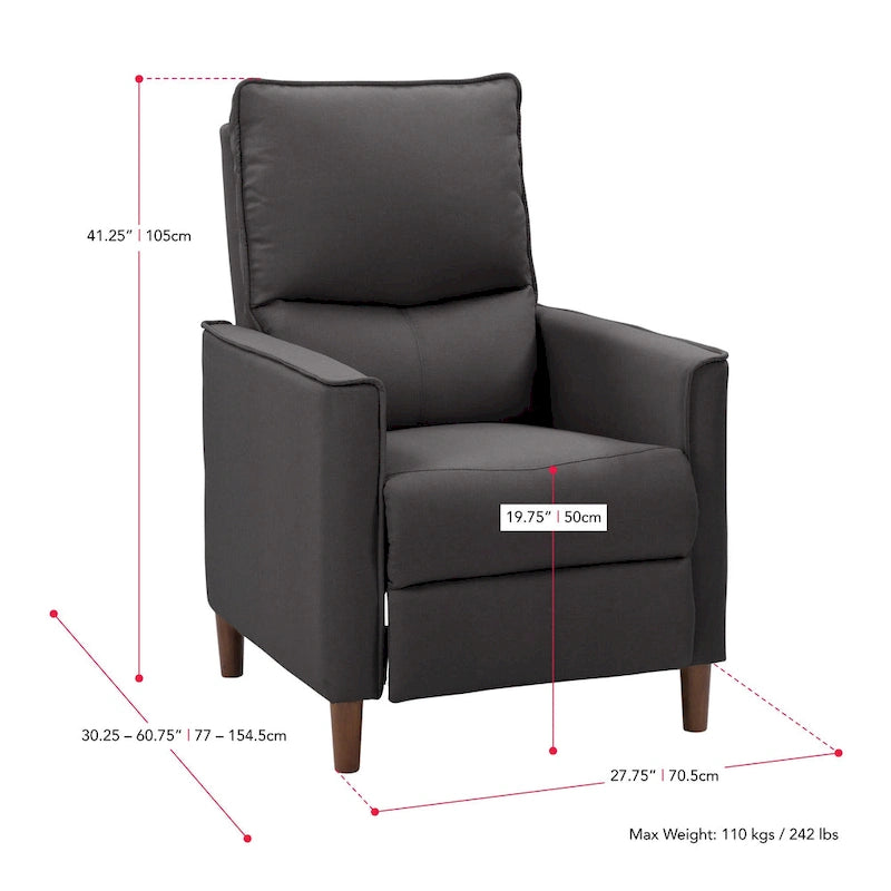 Fauteuil inclinable manuel haut dossier avec repose-pieds