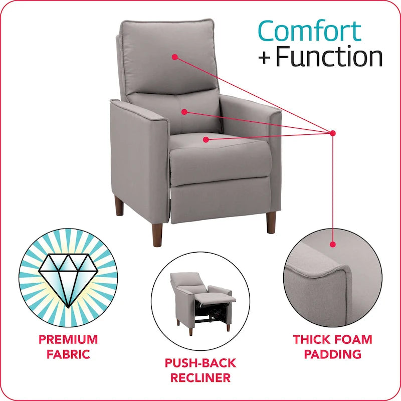 Fauteuil inclinable manuel haut dossier avec repose-pieds
