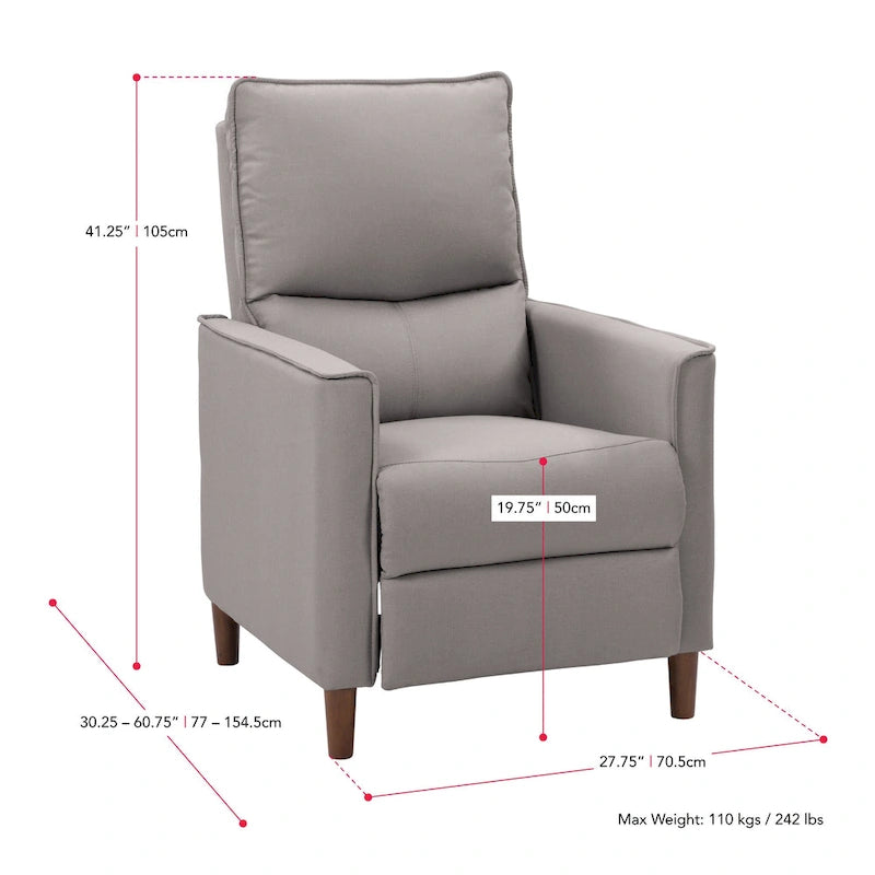 Fauteuil inclinable manuel haut dossier avec repose-pieds