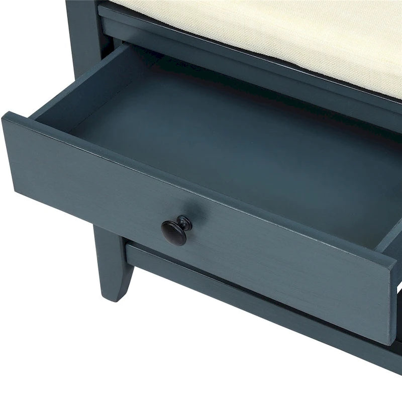 Meuble à chaussures avec assise capitonnée et tiroirs, banc de rangement multifonction pour entrée