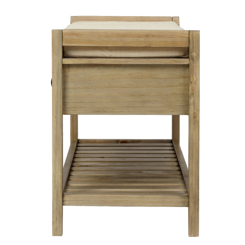 Meuble à chaussures avec assise capitonnée et tiroirs, banc de rangement multifonction pour entrée