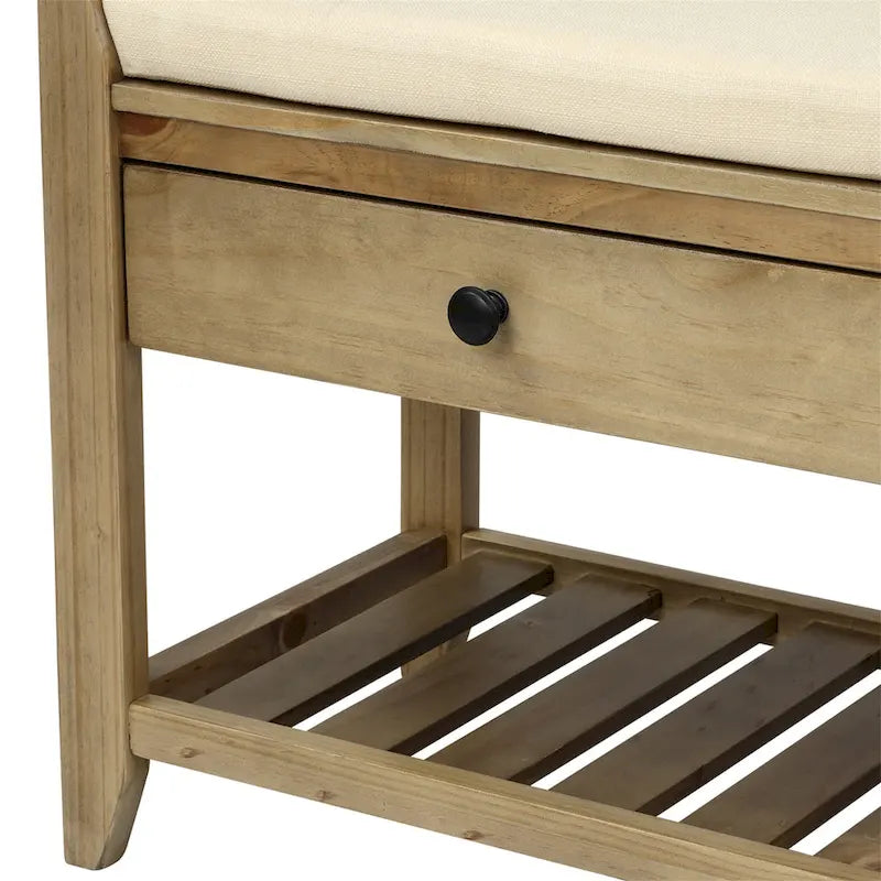 Meuble à chaussures avec assise capitonnée et tiroirs, banc de rangement multifonction pour entrée