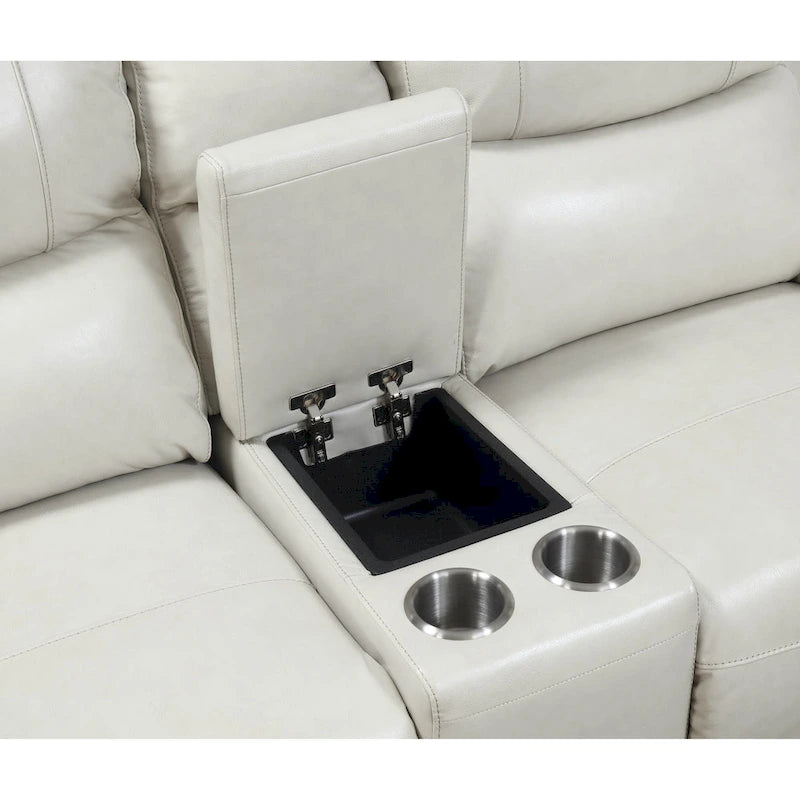 Ensemble 3 pièces inclinable électrique en cuir pleine fleur