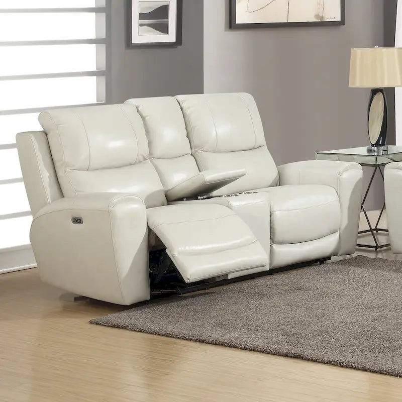 Ensemble 3 pièces inclinable électrique en cuir pleine fleur
