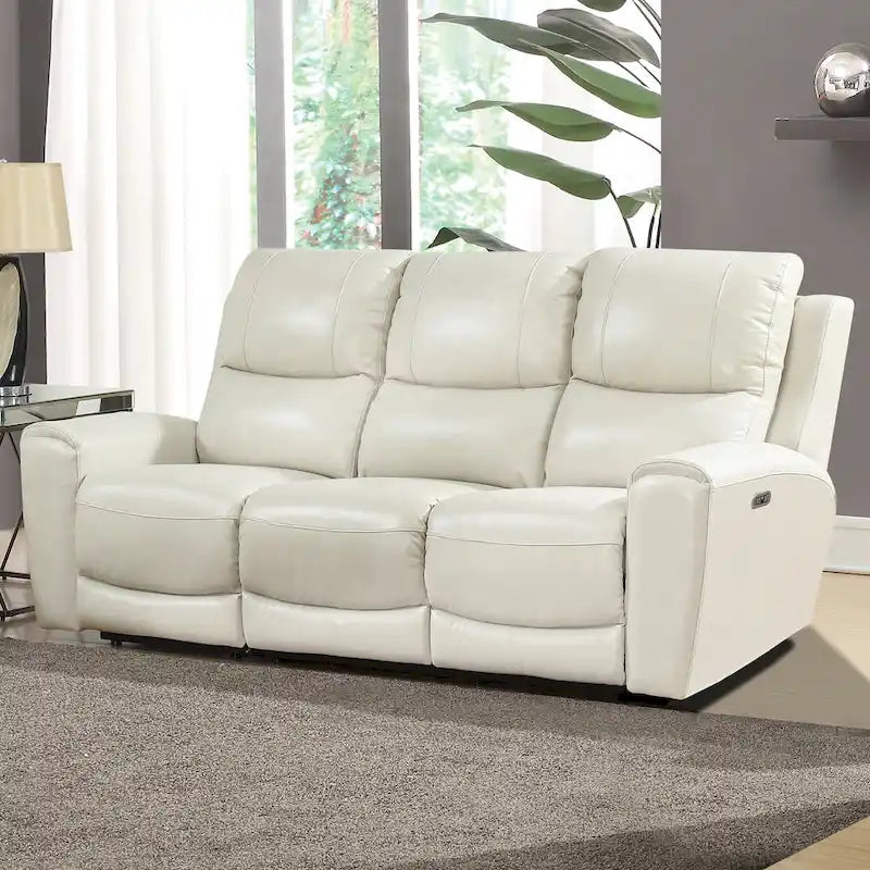 Ensemble 3 pièces inclinable électrique en cuir pleine fleur