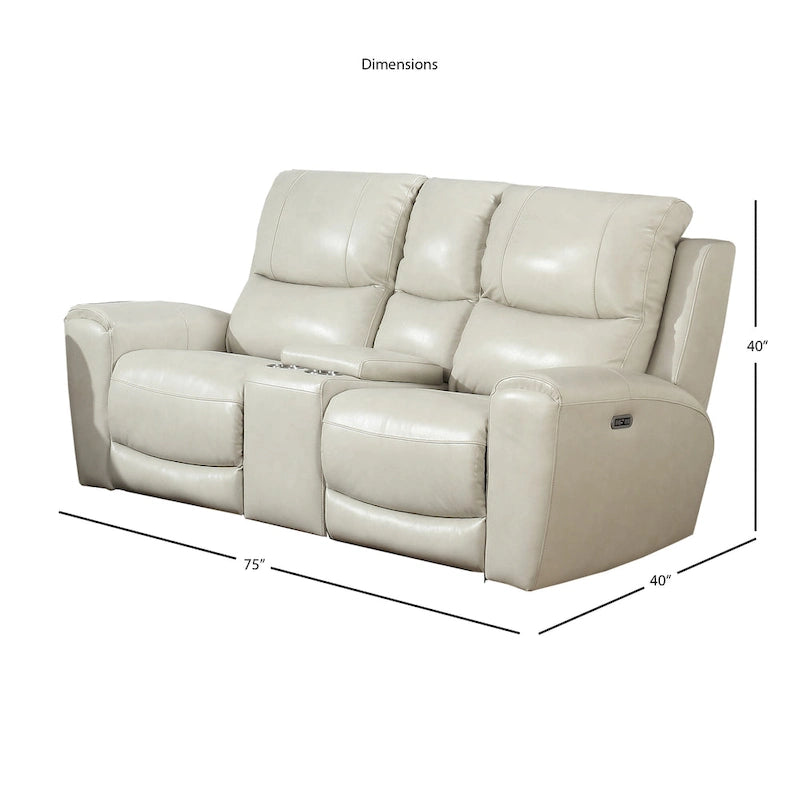 Ensemble 3 pièces inclinable électrique en cuir pleine fleur