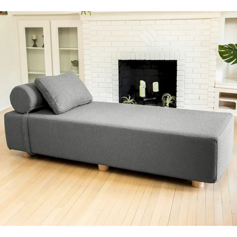 Chaise longue / Lit de jour - Chaise longue de luxe avec pieds en érable, Boucle