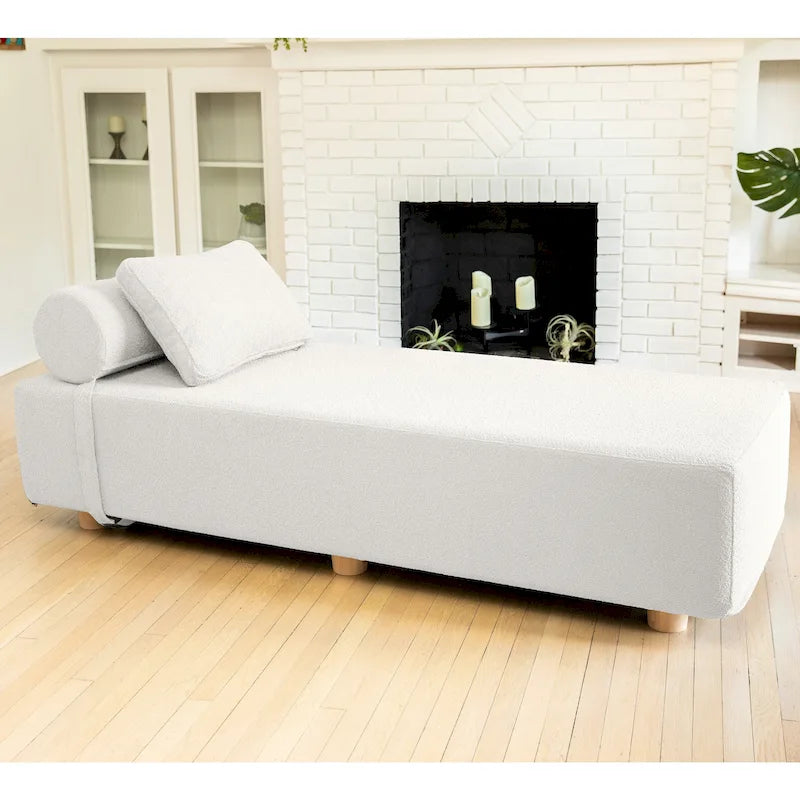 Chaise longue / Lit de jour - Chaise longue de luxe avec pieds en érable, Boucle