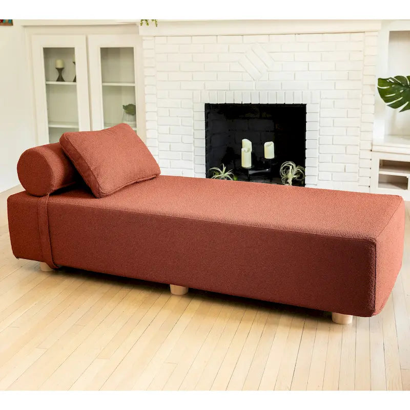 Chaise longue / Lit de jour - Chaise longue de luxe avec pieds en érable, Boucle