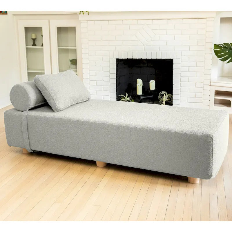 Chaise longue / Lit de jour - Chaise longue de luxe avec pieds en érable, Boucle
