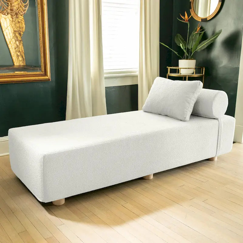 Chaise longue / Lit de jour - Chaise longue de luxe avec pieds en érable, Boucle