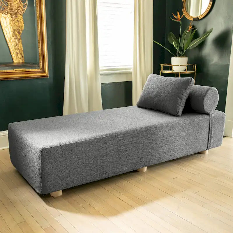 Chaise longue / Lit de jour - Chaise longue de luxe avec pieds en érable, Boucle