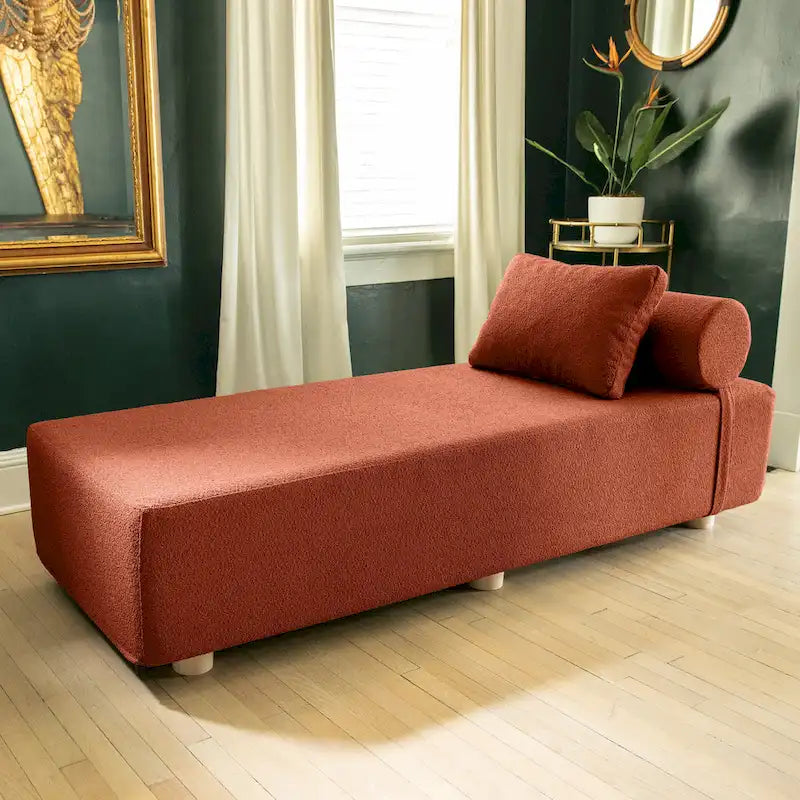 Chaise longue / Lit de jour - Chaise longue de luxe avec pieds en érable, Boucle