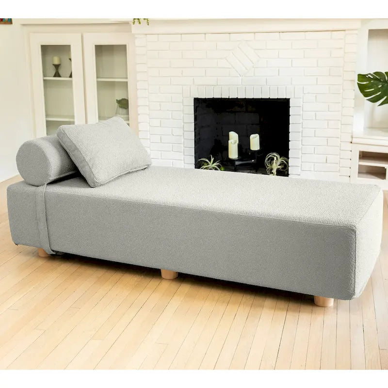 Chaise longue / Lit de jour - Chaise longue de luxe avec pieds en érable, Boucle
