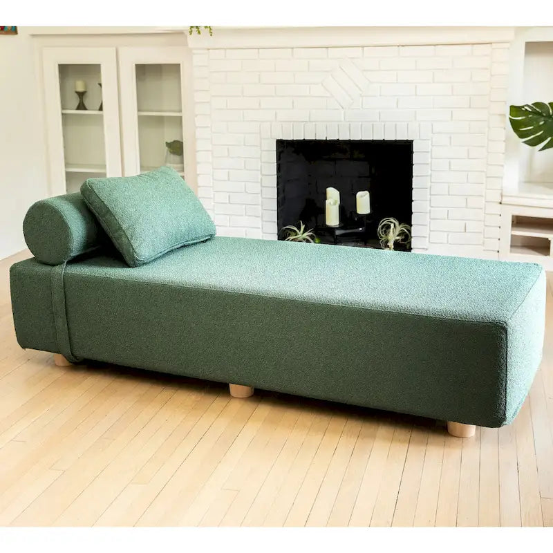Chaise longue / Lit de jour - Chaise longue de luxe avec pieds en érable, Boucle