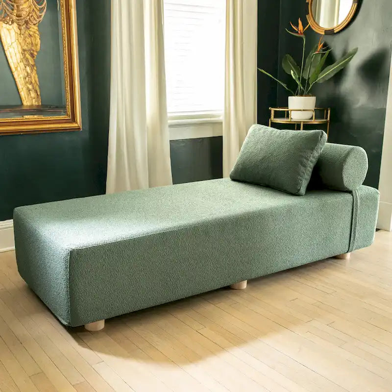 Chaise longue / Lit de jour - Chaise longue de luxe avec pieds en érable, Boucle