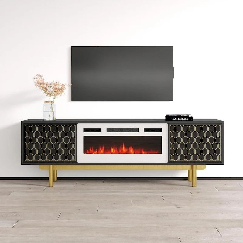 Meuble TV avec cheminée