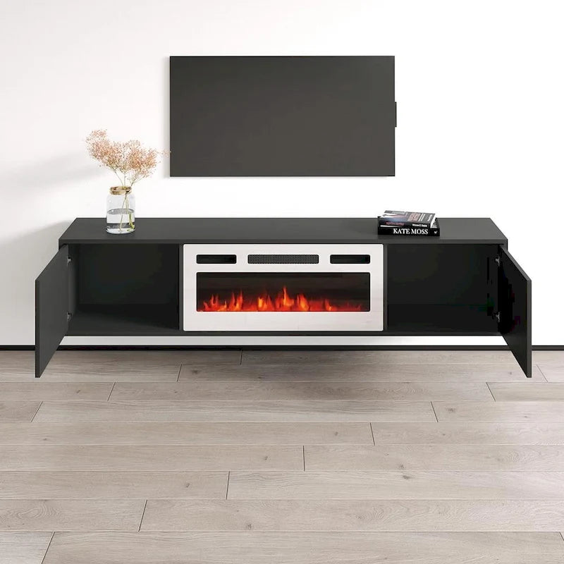 Meuble TV avec cheminée