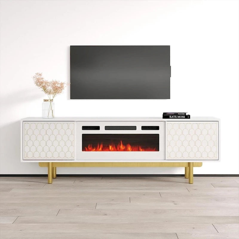 Meuble TV avec cheminée