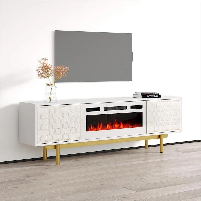 Meuble TV avec cheminée