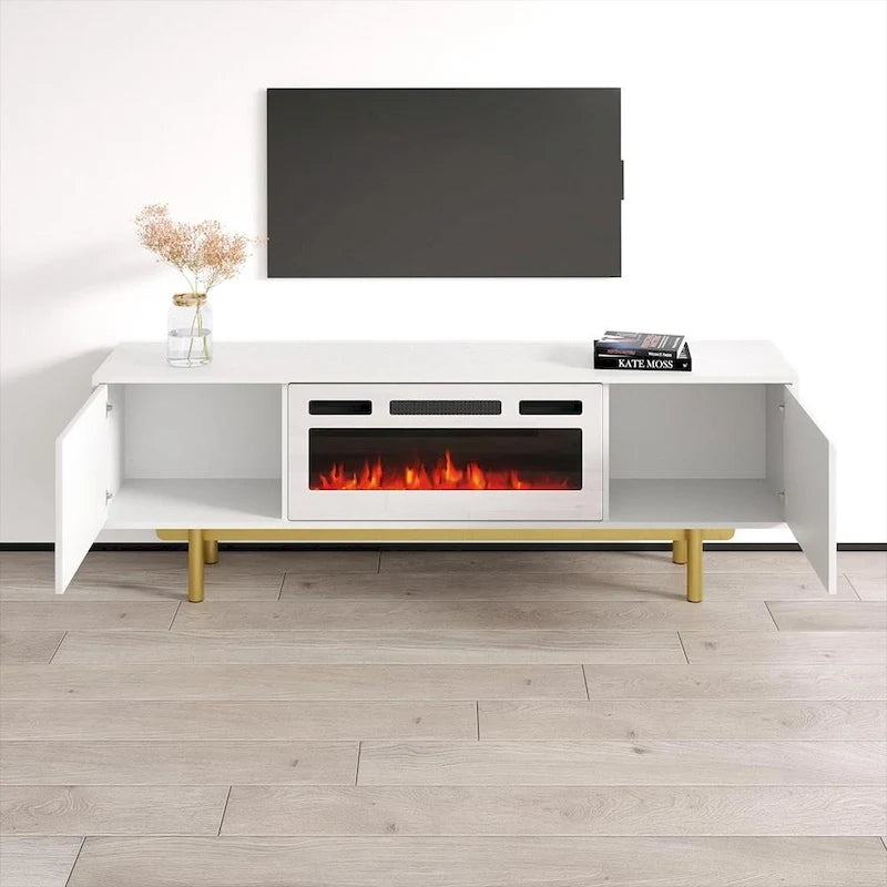Meuble TV avec cheminée