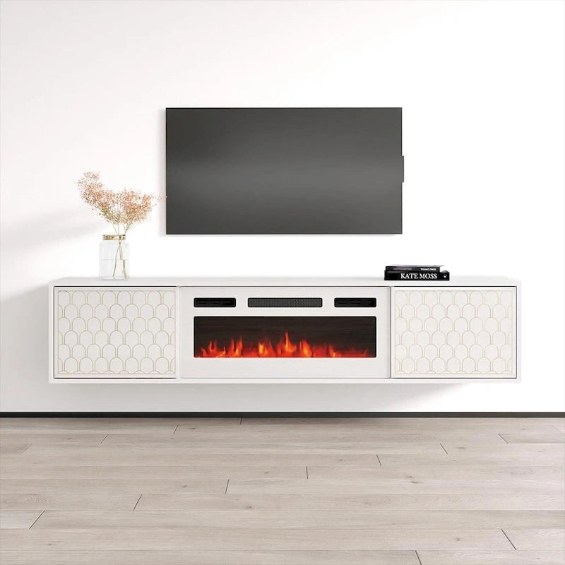 Meuble TV avec cheminée