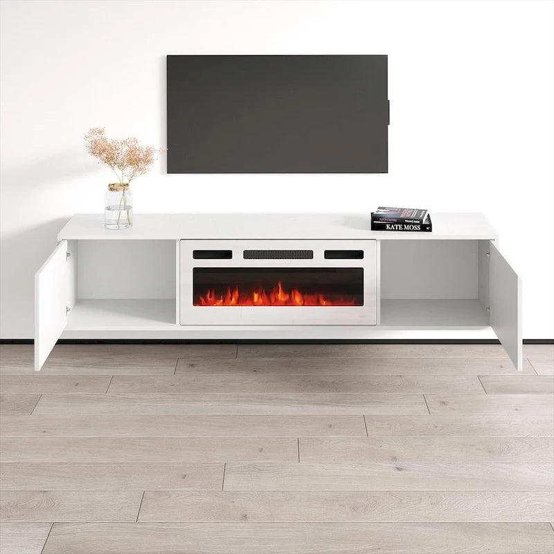 Meuble TV avec cheminée