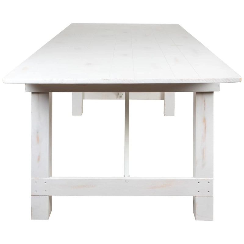 Table de ferme pliante en pin massif avec 6 bancs
