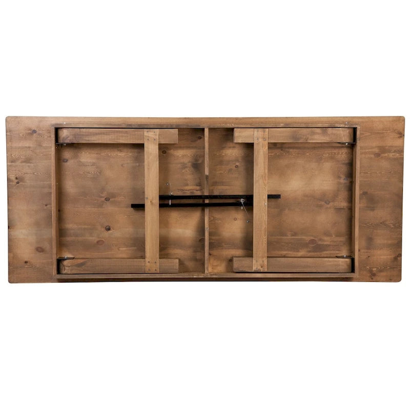 Table de ferme pliante en pin massif avec 6 bancs