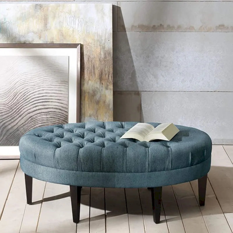 Pouffe capitonné Madison Park Chase Blue Surfboard
