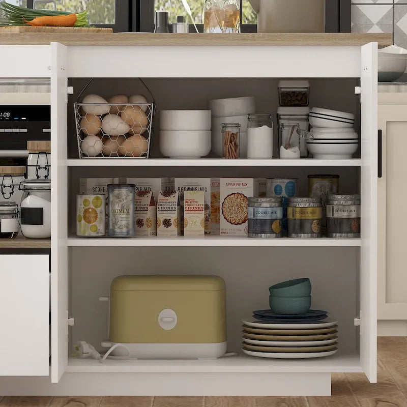Armoire de rangement latérale pour îlot de cuisine Table extensible Meuble de bar