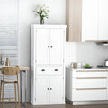 72 Armoire de cuisine autoportante, Armoire de rangement haute avec 2 placards, tiroir et étagères réglables