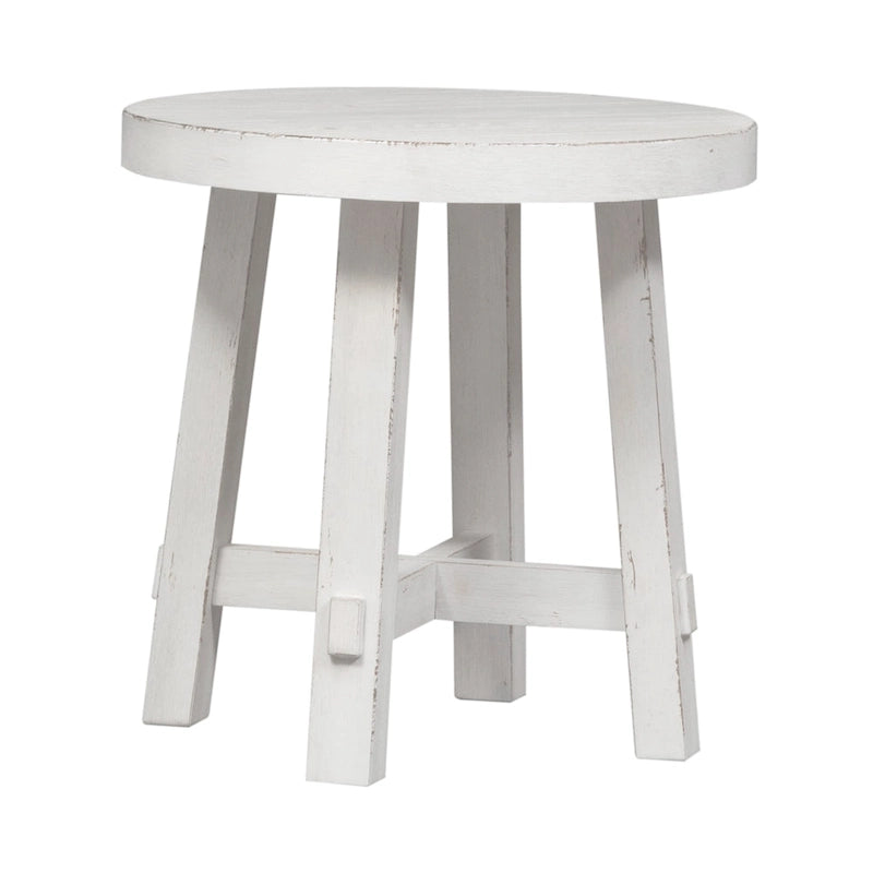 Ensemble 3 pièces de style ferme moderne, blanc vieilli, marché aux puces