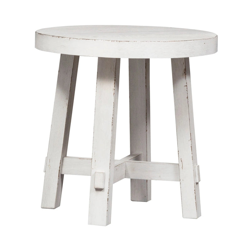 Ensemble 3 pièces de style ferme moderne, blanc vieilli, marché aux puces