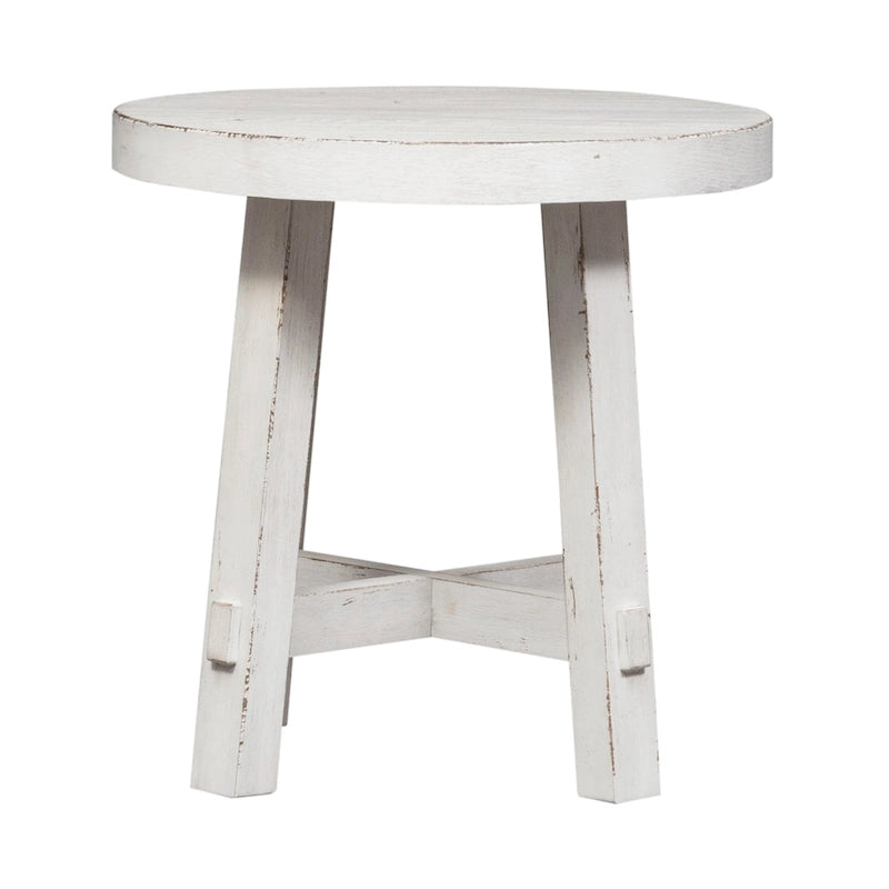 Ensemble 3 pièces de style ferme moderne, blanc vieilli, marché aux puces