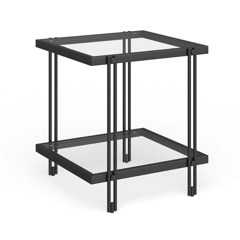 Table d'appoint moderne en métal et verre